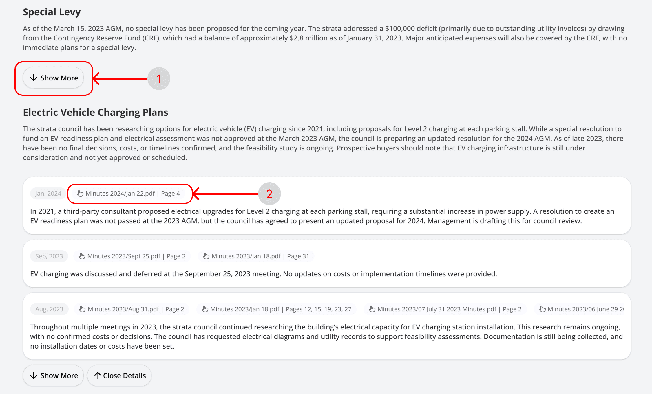 Other sections interface showing the Show More button and source items