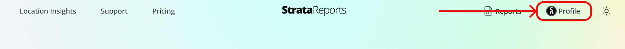 Profile icon location in the top right corner