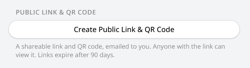 Copy link button in shared items list