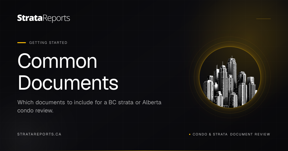 StrataReports | Common Documents in Strata & Condo Packages
