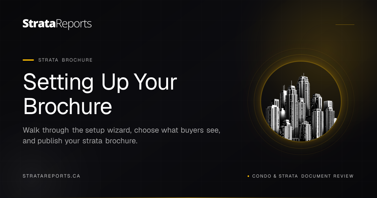 StrataReports | Setting Up Your Strata Brochure